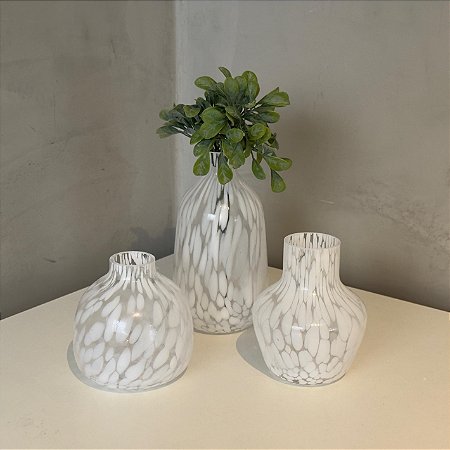 Trio de Vasos Pincelados Branco
