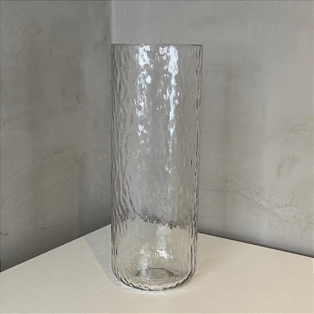 Vaso de Vidro Tubo Martelado