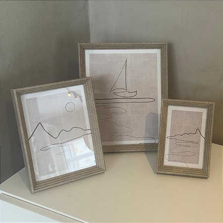 Porta Retrato Cinza Texturizado