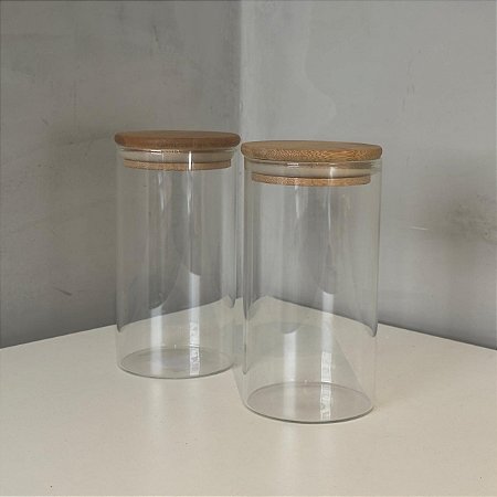 Porta Mantimentos com Tampa de Bambu