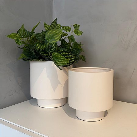 Cachepô Reto com Base | Natural