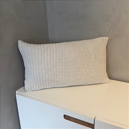 Almofada Tricô Retangular Off White