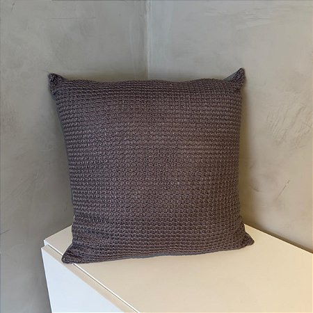 Almofada em Crochê Cinza e Roxa