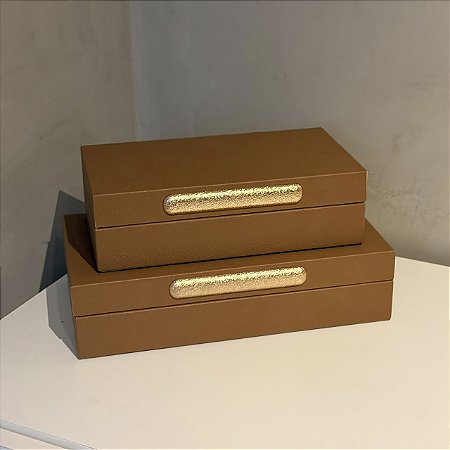 Caixa em Couro Caramelo
