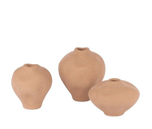 Trio de Vasos Terracota Orgânicos
