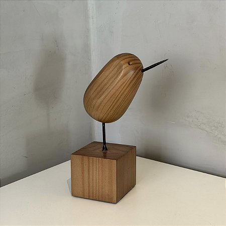 Escultura Pássaro de Madeira | Base Baixa