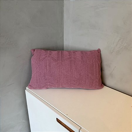 Almofada Tricô Geométrico Rosa