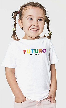 Camiseta infantil Futuro unissex 100% algodão