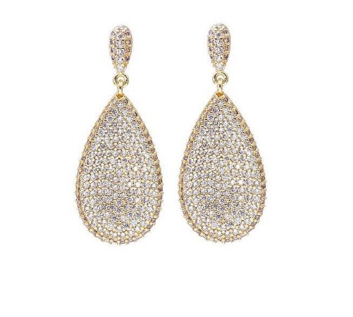 Brinco Gota Luxuosa no Ouro 18k
