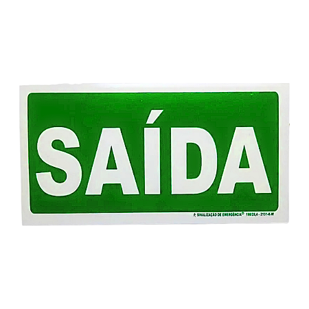 Placa de Sinalização Fotoluminescente (Saída) Modelo S12