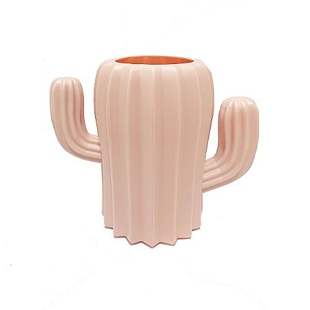 Vaso Decorativo Plástico Cacto Rosa