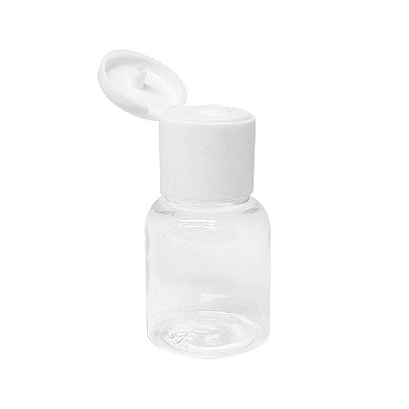 Frasco Plástico de 10 ml Transparente com tampa Flip Top (10 unid)