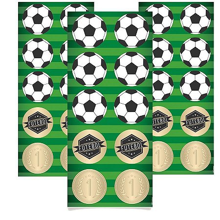 Adesivo para Lembrancinhas tema Futebol kit 3 cartelas