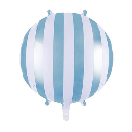 Balão Metalizado Listrado Azul 45 cm