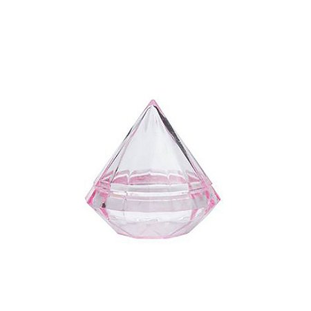 Caixinha de acrílico Diamante Rosa kit com 6 unid