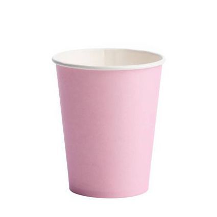 Copo Descartável de Papel 270 ml Liso Rosa pacote c/ 10 unid