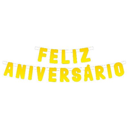 Faixa de Feliz Aniversário Amarela