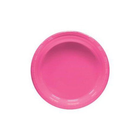 Pratos Descartáveis Resistente 18 cm para Sobremesa Pink pacote com 10 unid