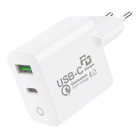 CARREGADOR TURBO DELIVERY QC 4.0 - TIPO C / USB C / TYPE C -