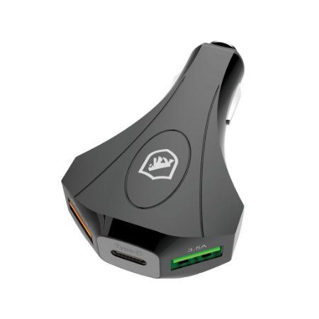 CARREGADOR VEICULAR TRIPLO TURBO TANK - USB E TIPO C