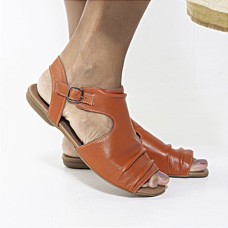 Sandália Rasteira Cláudia Venutti (Orange)