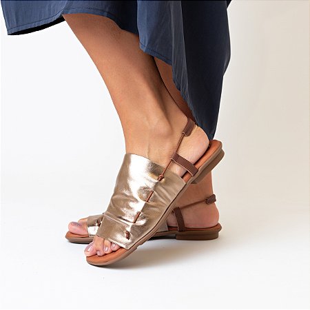 Sandália Rasteira Dulce Venutti (Prata Velho)