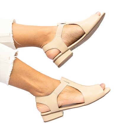 Sandália Salto Bloco Nanda Venutti (Nude)