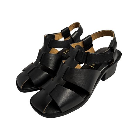 Sandália Salto Bloco Cíntia (Preta)