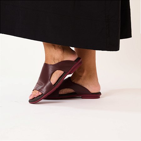 Sandália Rasteira Venutti Nice (Vinho)