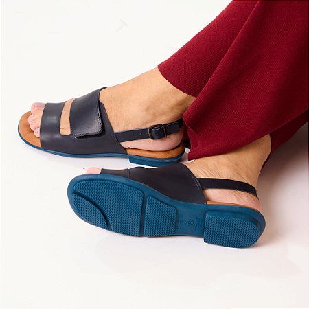 Sandália Rasteira Brenda Venutti (Azul Marinho)