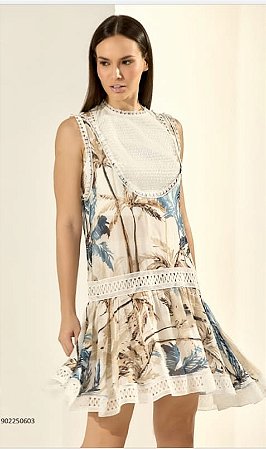 VESTIDO JARDINEIRA EST C TOP DE RENDA
