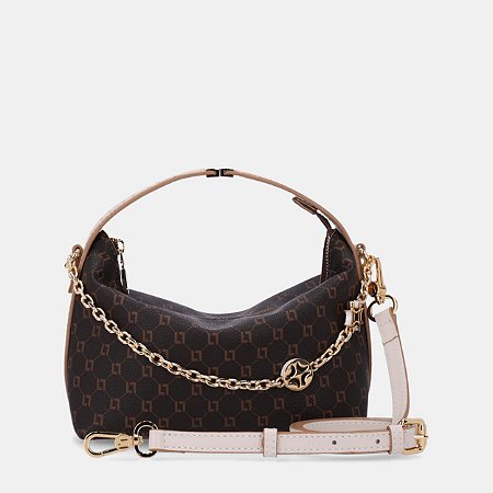 BOLSA TIRACOLO PEQUENA MONOGRAMA Ll MOCCA