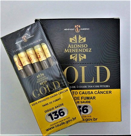 Cigarrilhas Gold com Piteira - com 5 unid