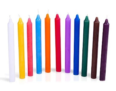 Velas Palitos feitas de 100% de parafina pura - Diversas Cores- pcte 500gr