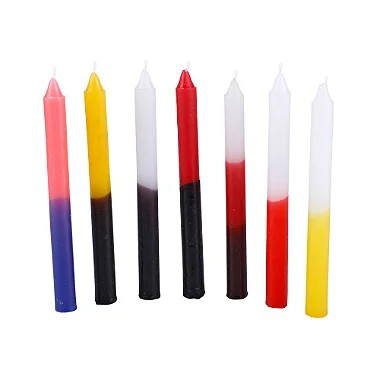 Velas Palitos feitas de 100% de parafina pura BICOLOR - Diversas Cores - pcte 250gr