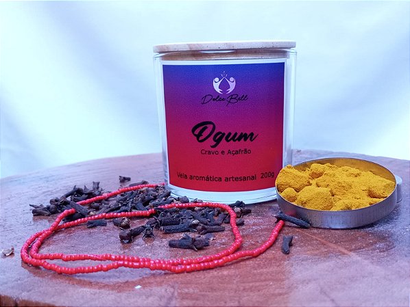 Vela Ogum - Açafrão e Cravo 200g