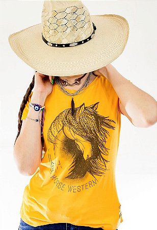 T-Shirt Zoe Horse Amarela Horse ZHW2157