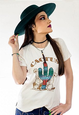T-Shirt Zoe Horse Beje OFF Cactus ZHW2175