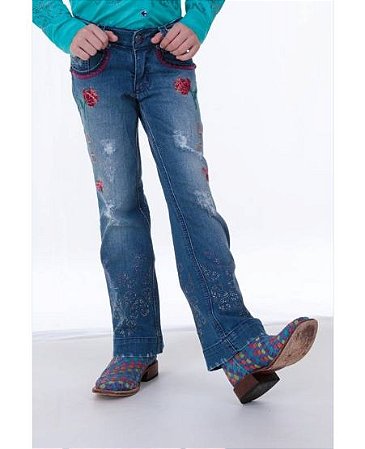 calça jeans zenz bordada