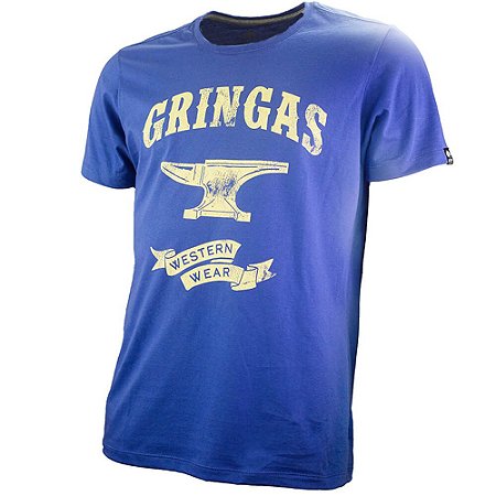 Camiseta Gringas Masculina Anvil Azul