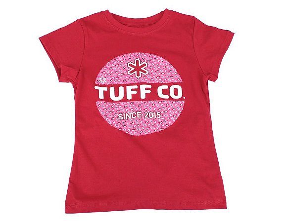 Camiseta Tuff Infantil Vermelha Logo Rosa TS3638