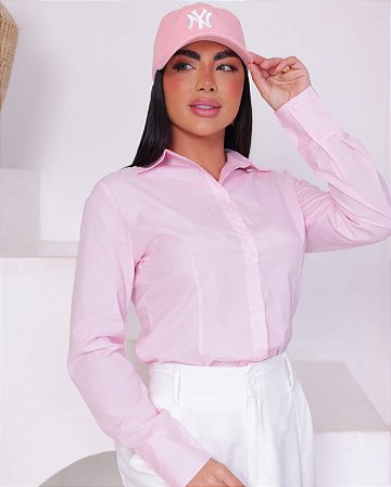 Camisa Social Manga Reta - em Tricoline