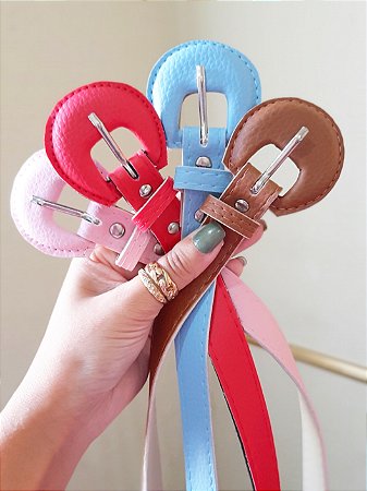 Cintinho Feminino em Courinho Sintético Fivela Oval