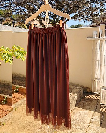 Saia Midi Godê - em Tule