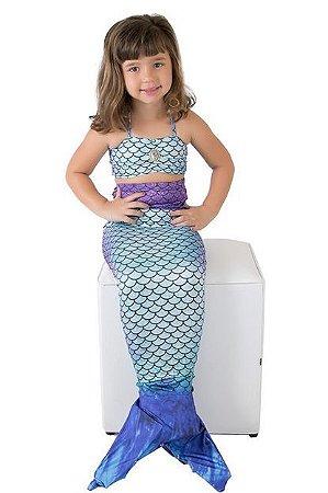 Biquini Diluxo Cauda de Sereia Azul