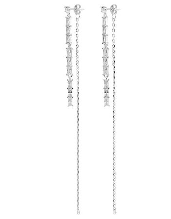 Brinco baguetes com zircônias