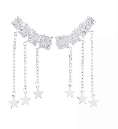 Brinco earcuff shine com estrelas