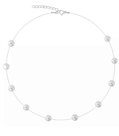 Colar flutuante pérolas