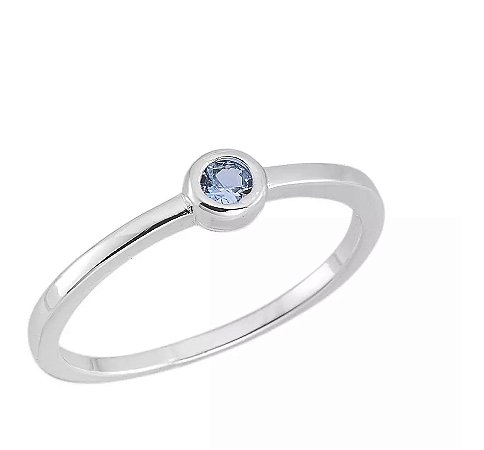 Anel mini água marinha