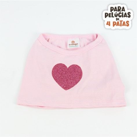 Camiseta Coração Pink Quatro Patas